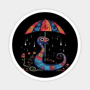 Eel Rainy Day With Umbrella Magnet